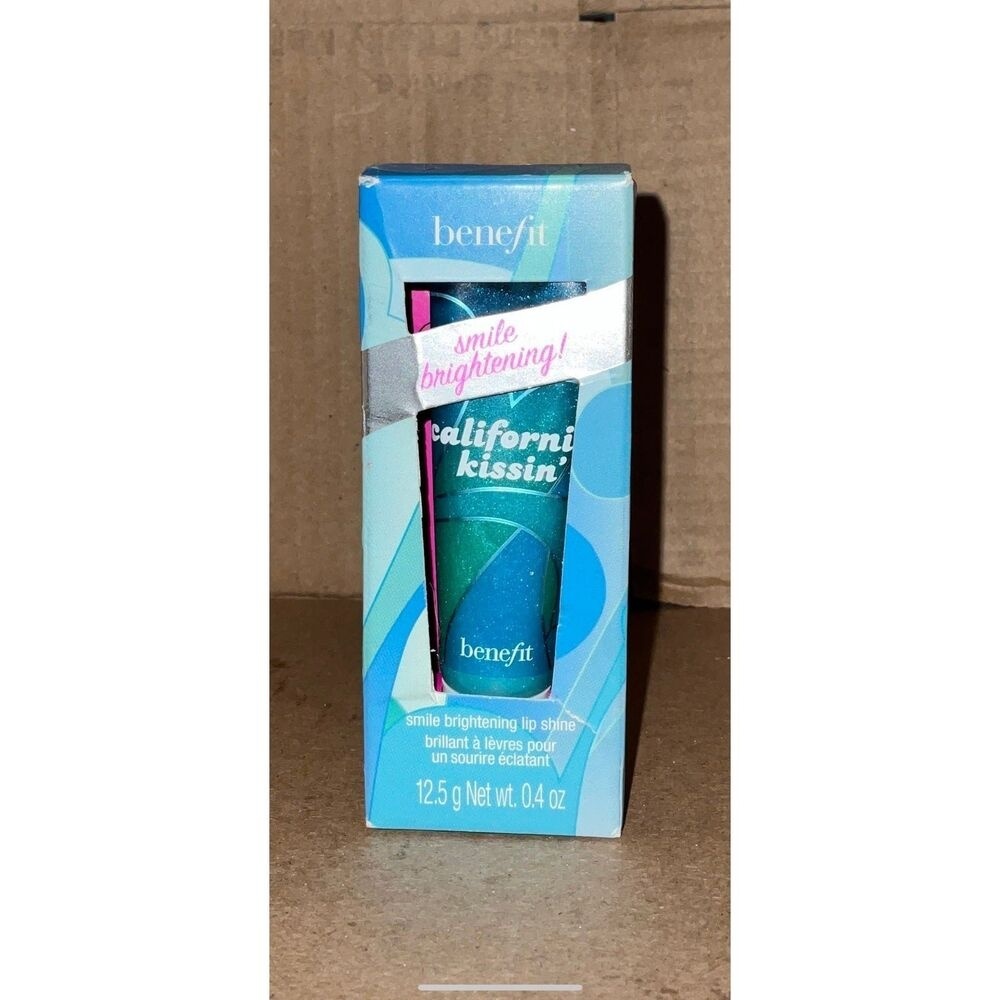 Benefit California Kissin‎ Smile Brightening Lip Shine Blue Teal Gloss cosmetics